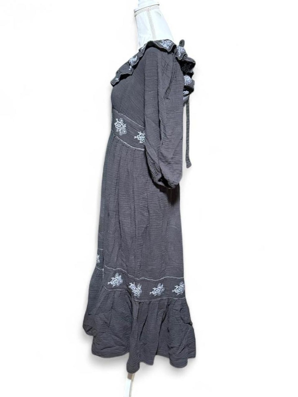 Free People Lovers Lane Maxi Dress Prairie Boho Ruffle Cotton Flowy XL - Picture 5 of 7